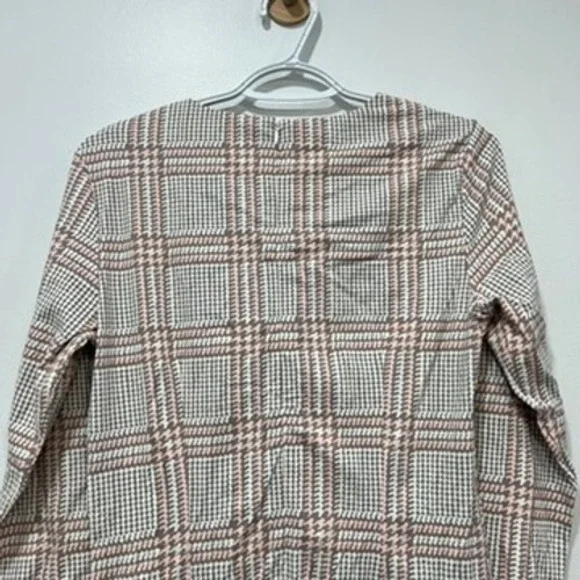 J‎ Mclaughlin Sophia Dress Small NWT $228 Catalina Knee Length Plaid Pink Tan